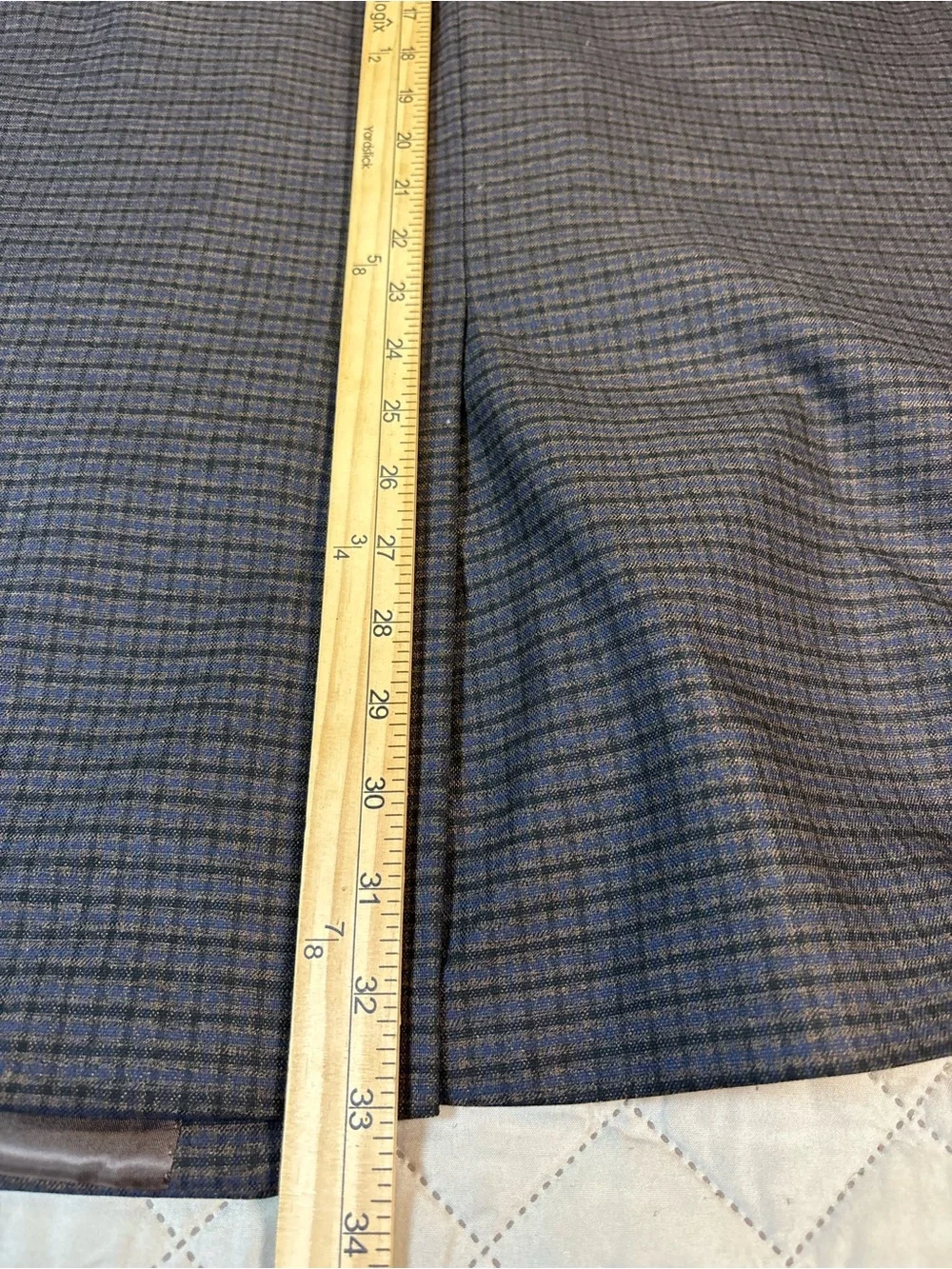 Lauren Ralph Lauren Mens Blazer 46L Brown Blue Plaid Stretch Two Button Sport Co